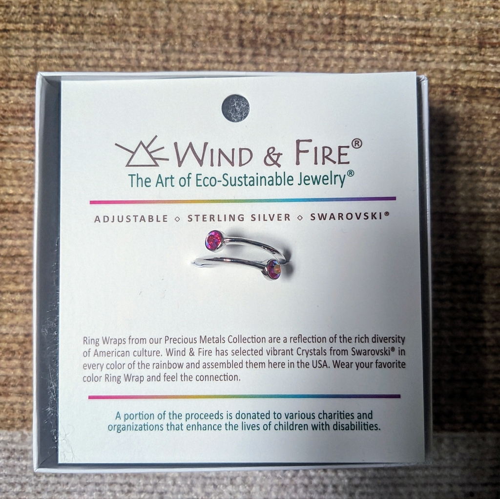 Swarovski Crystal Sterling Silver Adjustable Ring